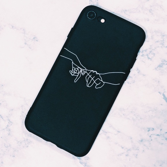none Accessories - LAST ONE ! Abstract Lines Silicone Black IPhone